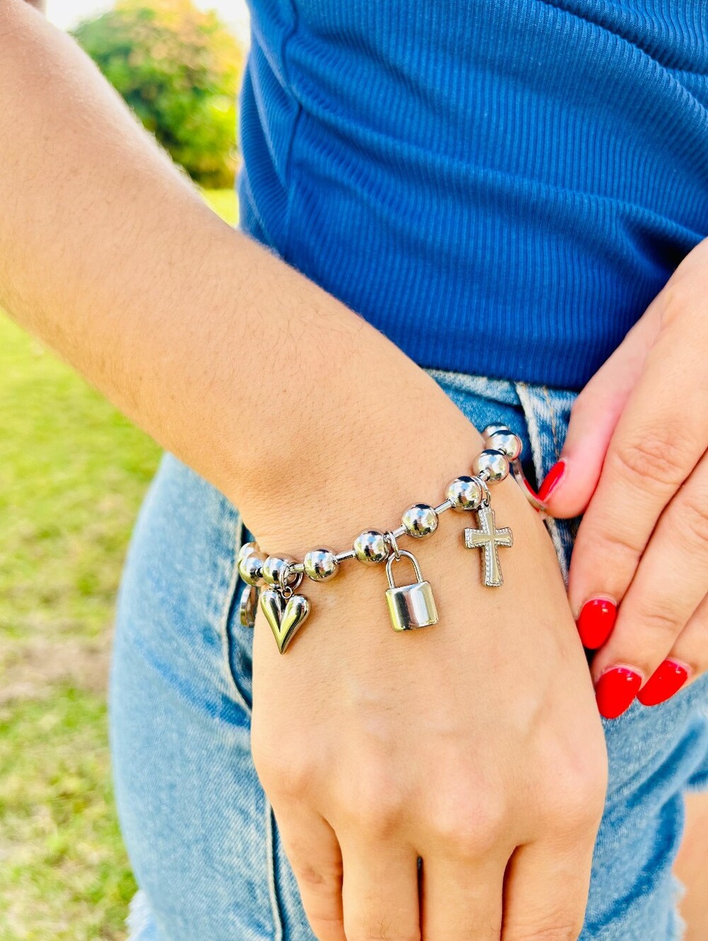 ✨ Stainless Steel Charm Bracelet ✨